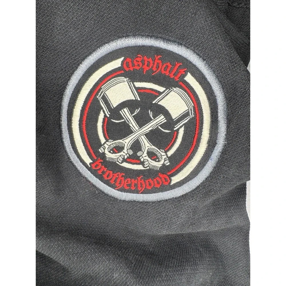 Street & Steel Black Padded Motorcycle Riding Jacket‎ Brotherhood Patch Sz XL